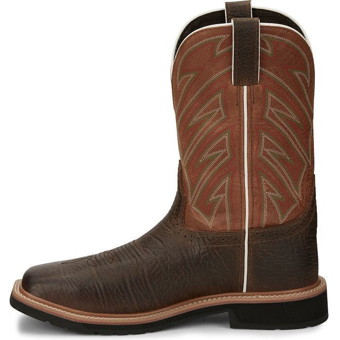 Justin Men's Electrician 11 ST Western Work Boot -Brown- SE4561