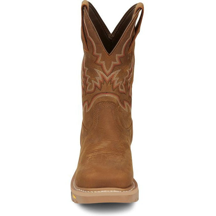 Justin Men's Montana 11 Nano Comp Toe Western Work Boot- Brown- CR2124