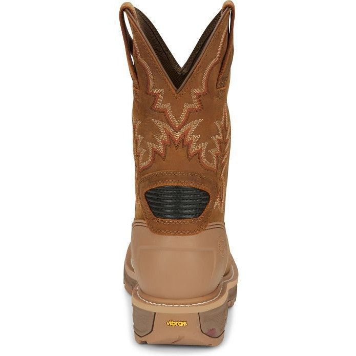 Justin Men's Montana 11 Nano Comp Toe Western Work Boot- Brown- CR2124