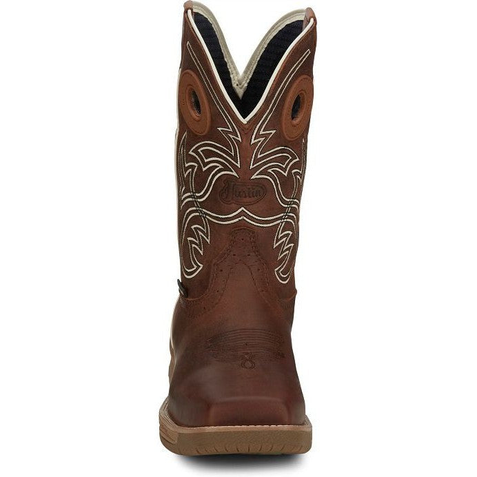 Justin Men's Nitread 11 Comp Toe WP Western Work Boot -Brown- CR3201