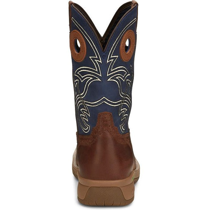 Justin Men's Nitread 11 Square Toe Western Work Boot -Blue- CR3206