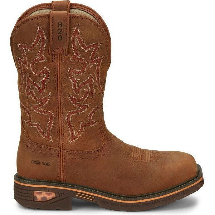 Justin Men's Resistor 11 Nano Comp Toe Western Work Boot -Brown- CR4016