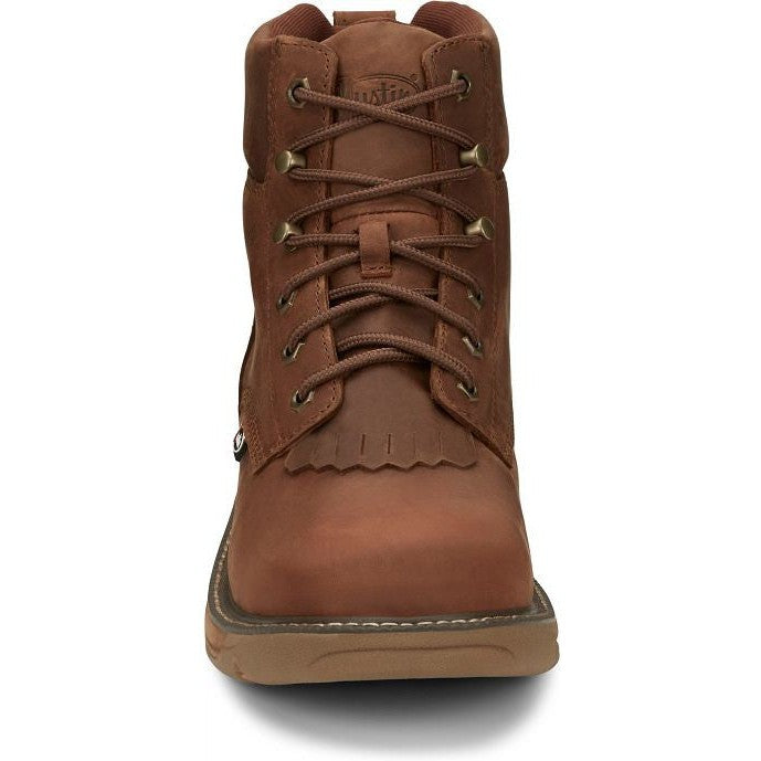 Justin Men's Rush 6 Waterproof Western Work Boot -Brown- SE465