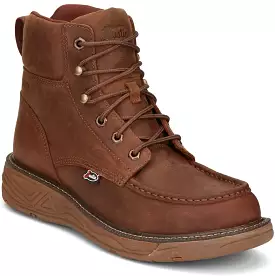 Justin Men's Rush 6 WP Wedge Western Work Boot -Brown- SE470