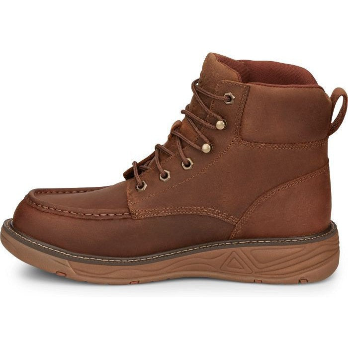 Justin Men's Rush 6 WP Wedge Western Work Boot -Brown- SE470