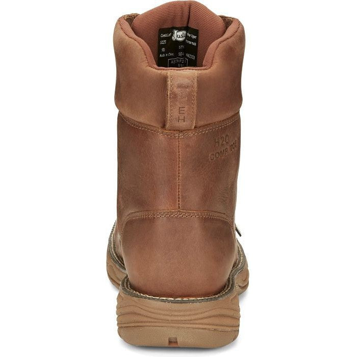 Justin Men's Rush 8 Nano CT Waterproof Western Work Boot -Brown- SE468