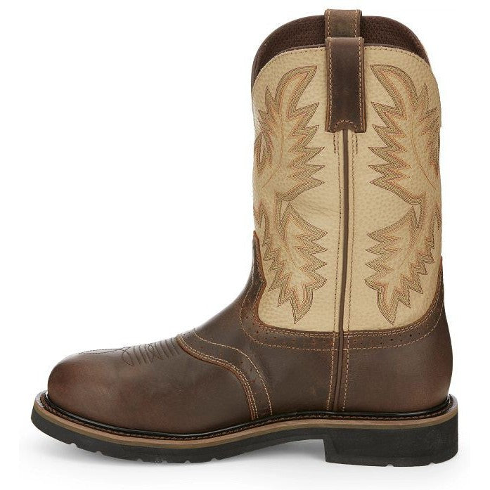 Justin Men's Superintendent 11 Steel Toe Western Work Boot -Brown- SE4661