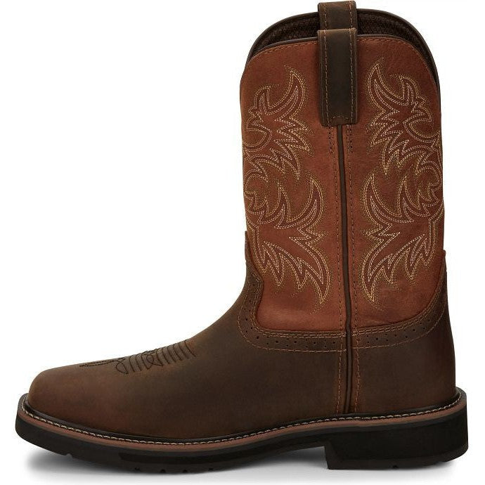 Justin Men's Switch 11 Composite Toe Western Work Boot -Brown- SE4812