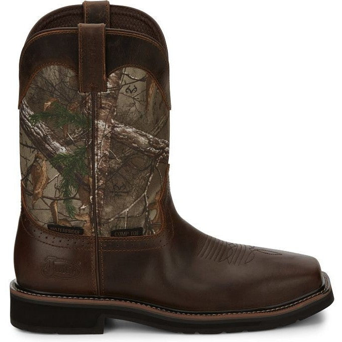 Justin Men's Trekker 11 CT WP Western Work Boot -Brown- SE4677