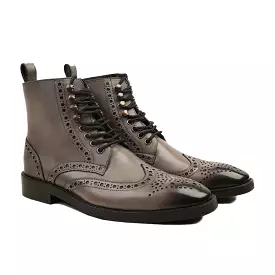 Kaghan - Men's Burnish Grey Calf Leather Boot