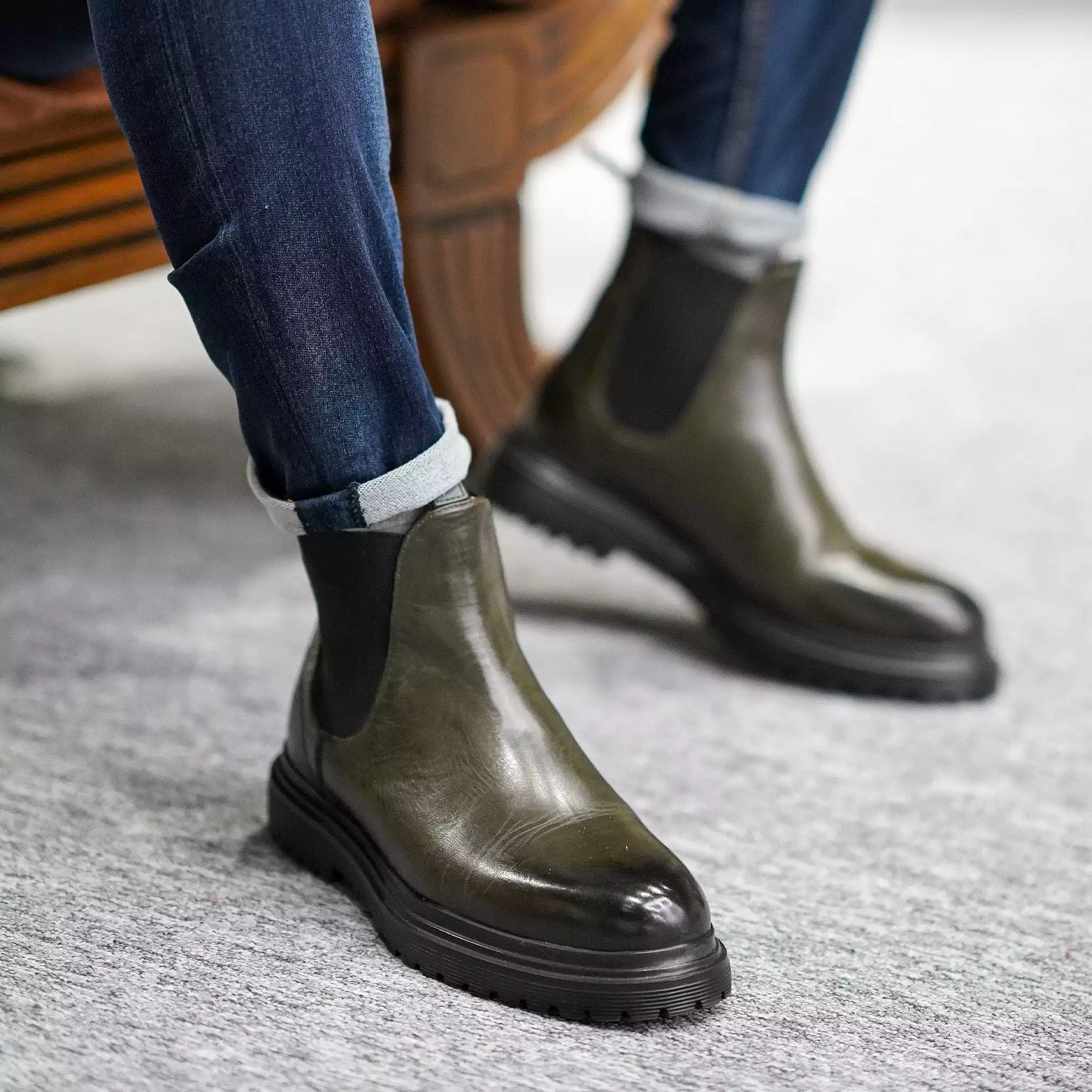 Khaki Jagger Chelsea Boots