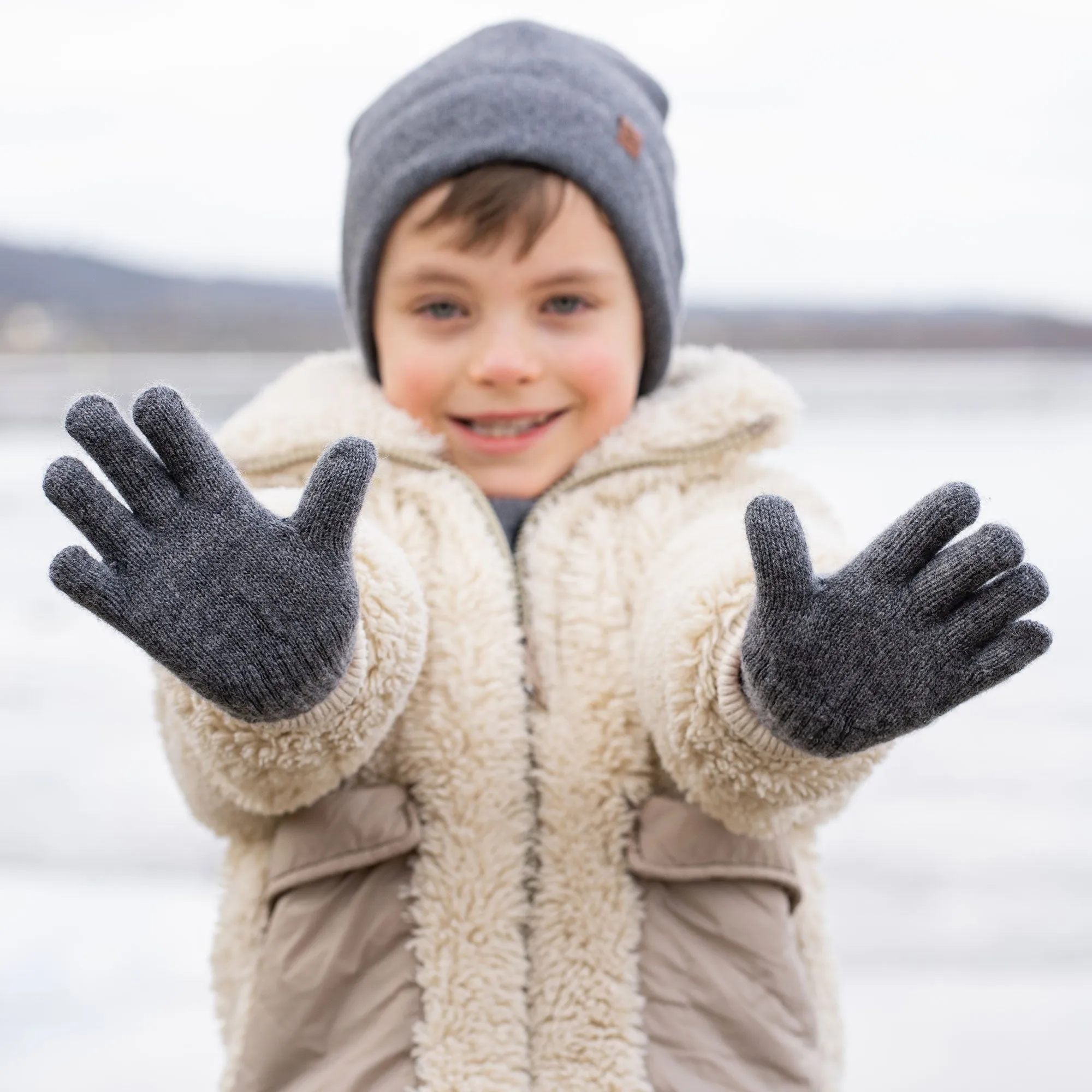 Kids' Knit Gloves Cashmere Blend