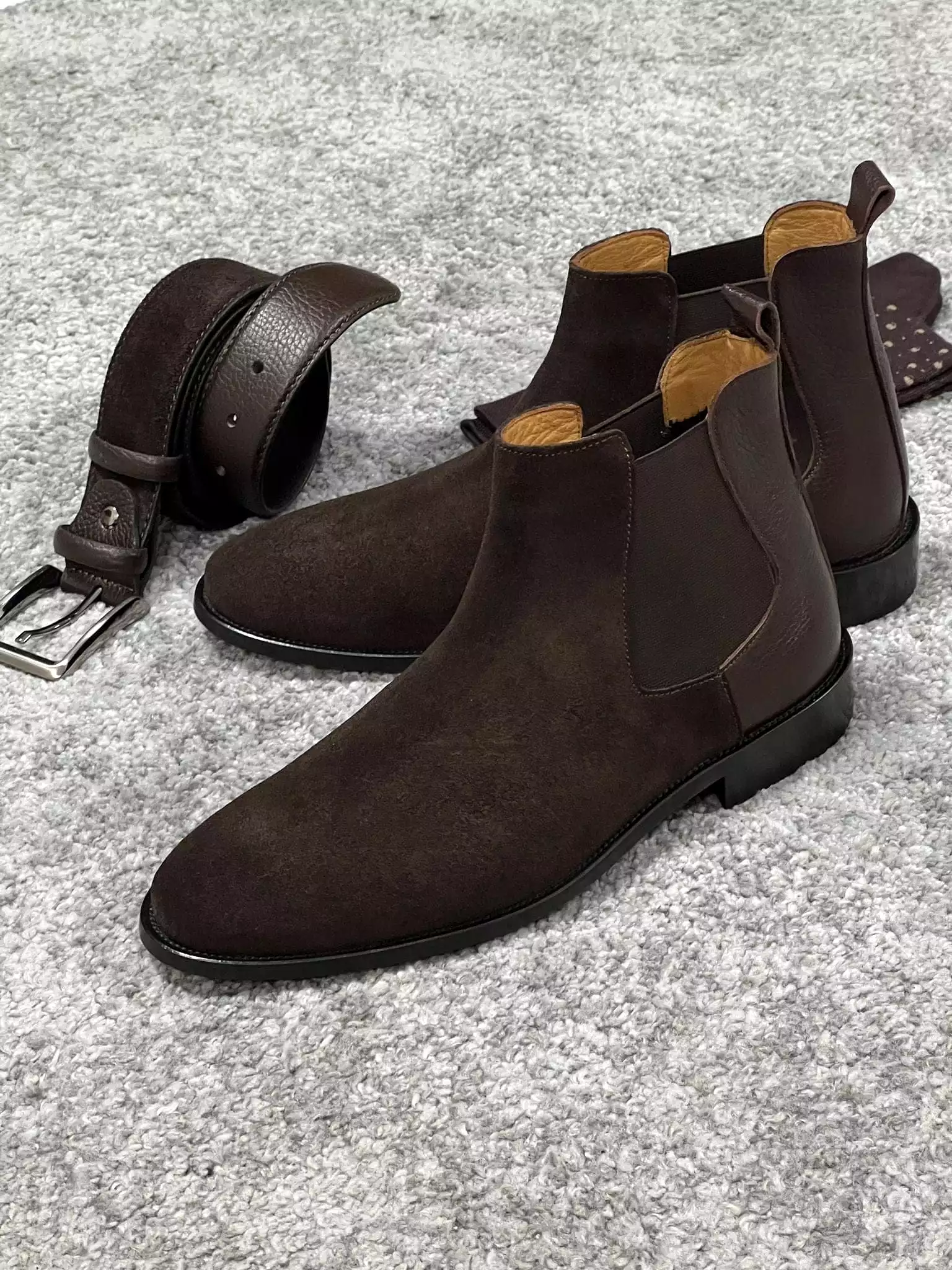 Leather Sole & Suede Brown Boots