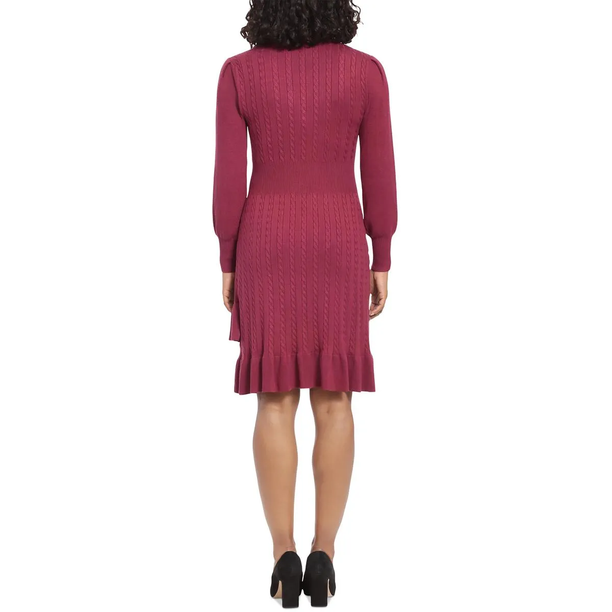 London Times Womens Knit Above-Knee Sweaterdress