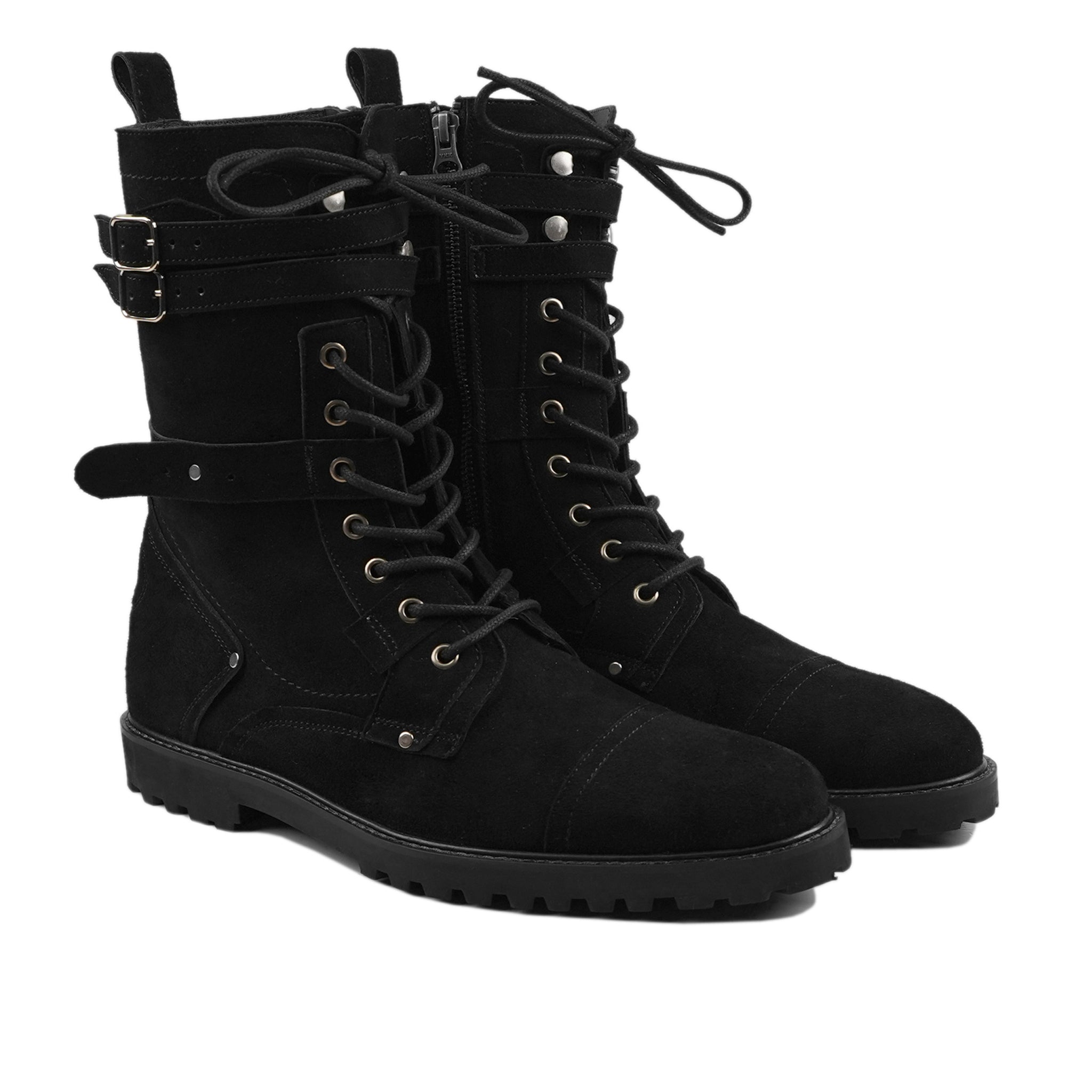 Lowell - Ladies Black Kid Suede Ankle Boot