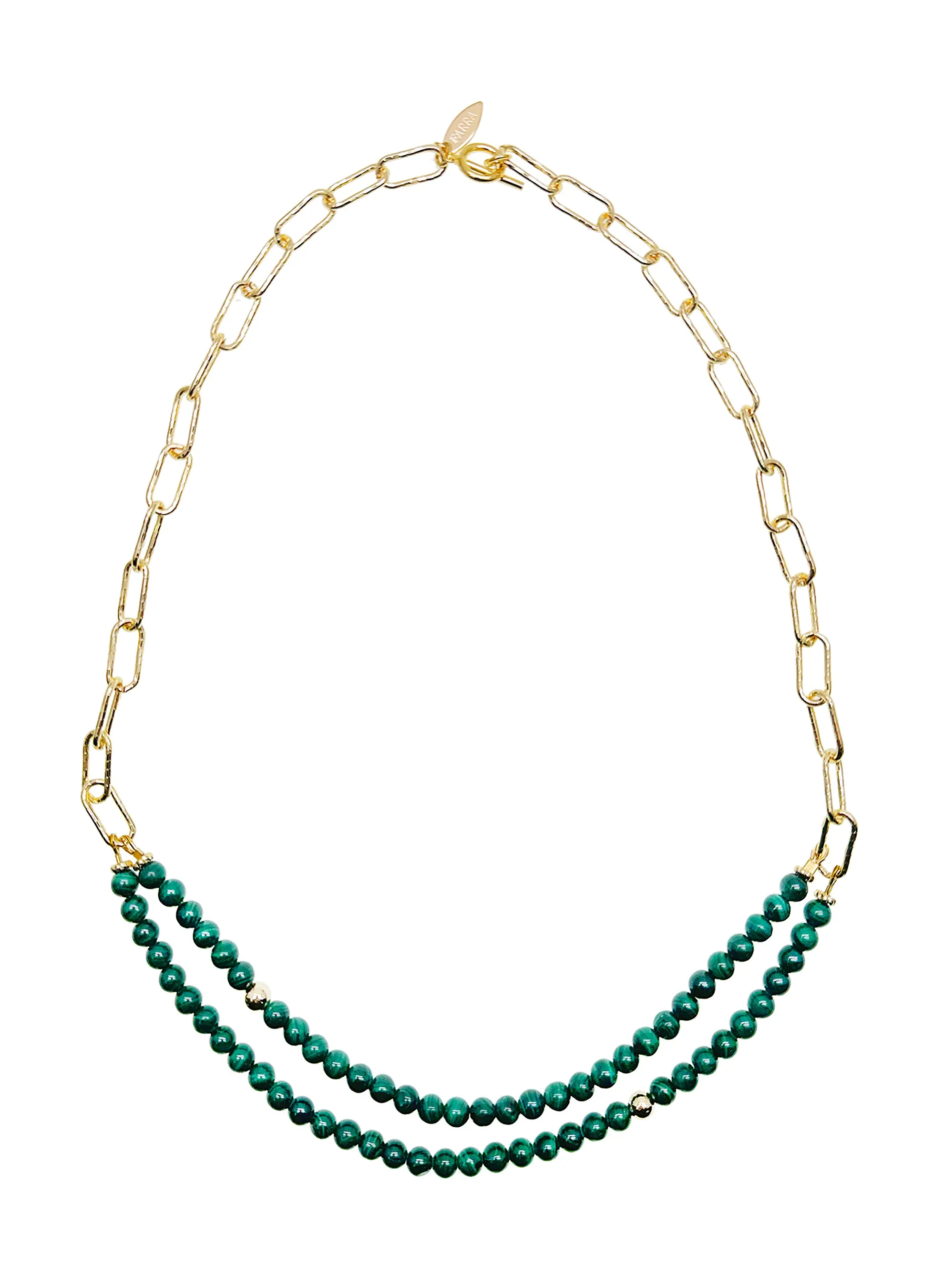 Malachite Double Layers Chain Minimalist Necklace JN052