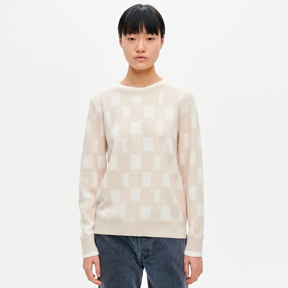 marimekko  |Crew Neck Casual Style Wool Long Sleeves Cotton Medium