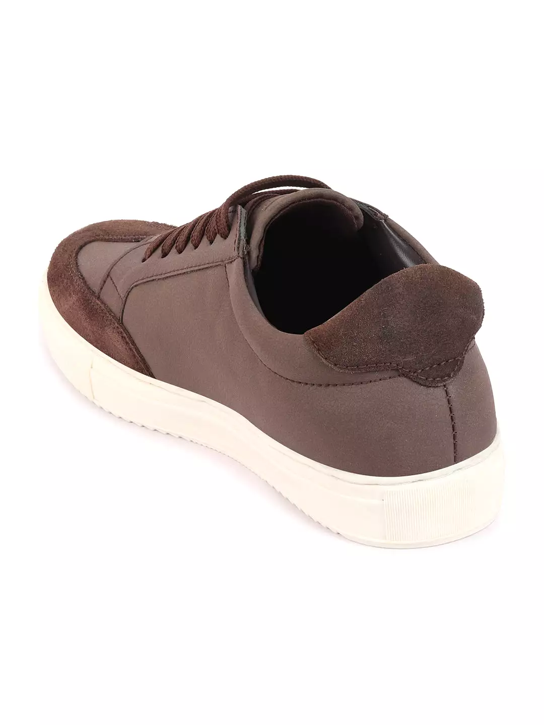 Men Brown Lace-Up Low Top Classic Sneakers Casual Shoes