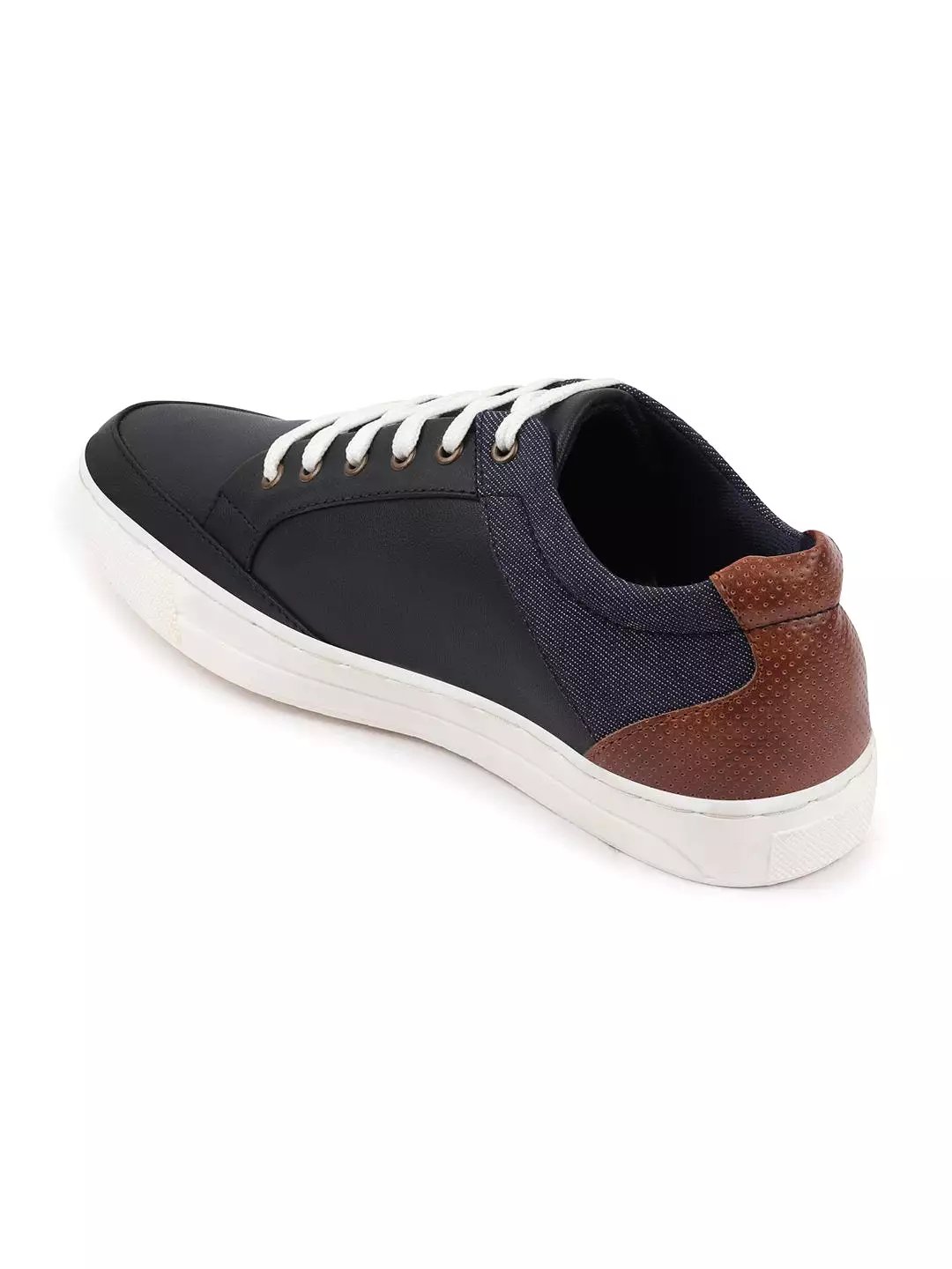 Men Navy Blue Classic Lace Up Sneakers