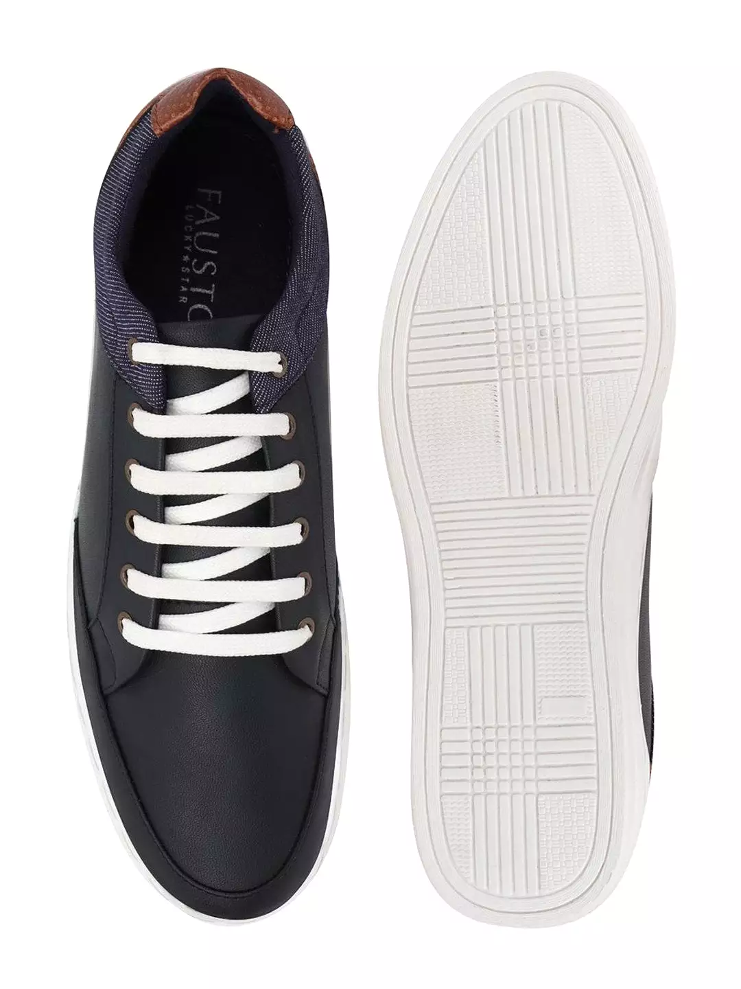 Men Navy Blue Classic Lace Up Sneakers