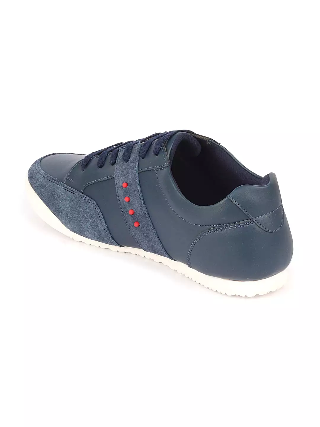 Men Navy Blue Classic Super Light Upper Soft Suede Leather Strap Lace Up Sneakers Shoes