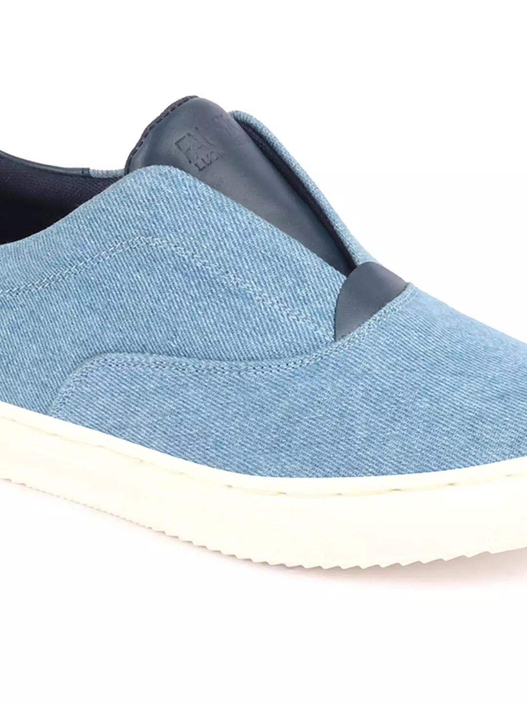 Men Sky Blue Classic Upper Denim Comfort No Touch Slip On Canvas Sneakers Shoes