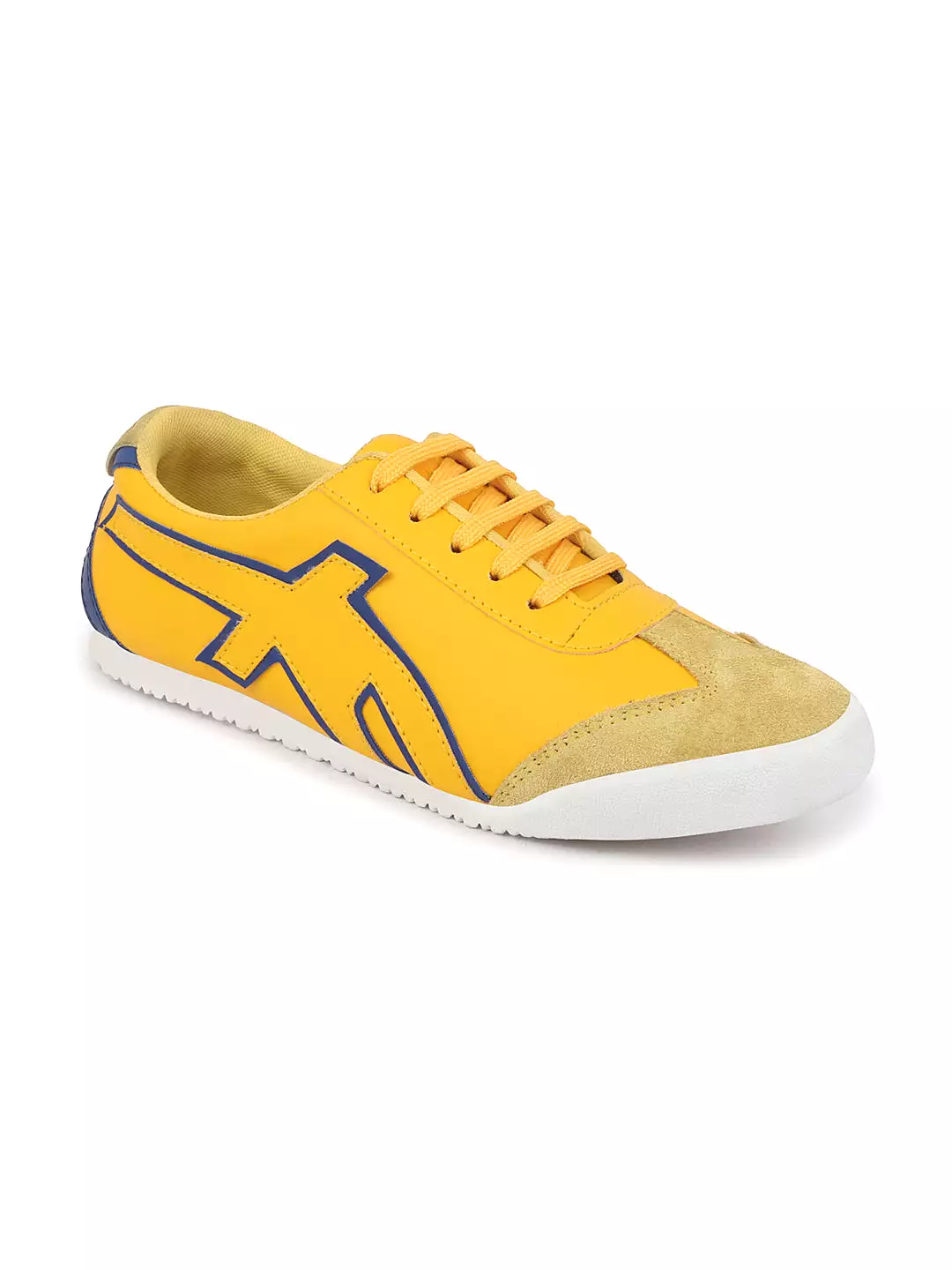 Men Yellow Trendy Lace Up Sneakers