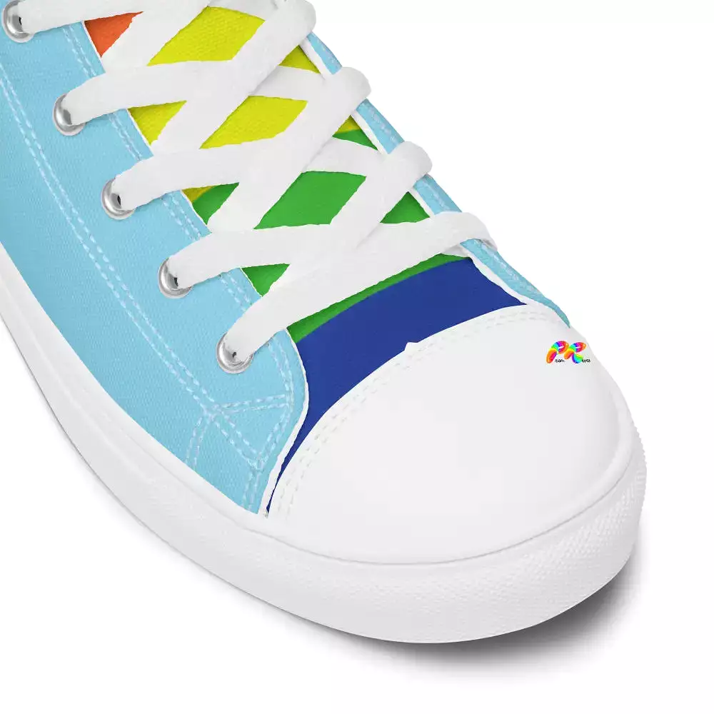 Men's Blue Pride High Top Canvas Shoes