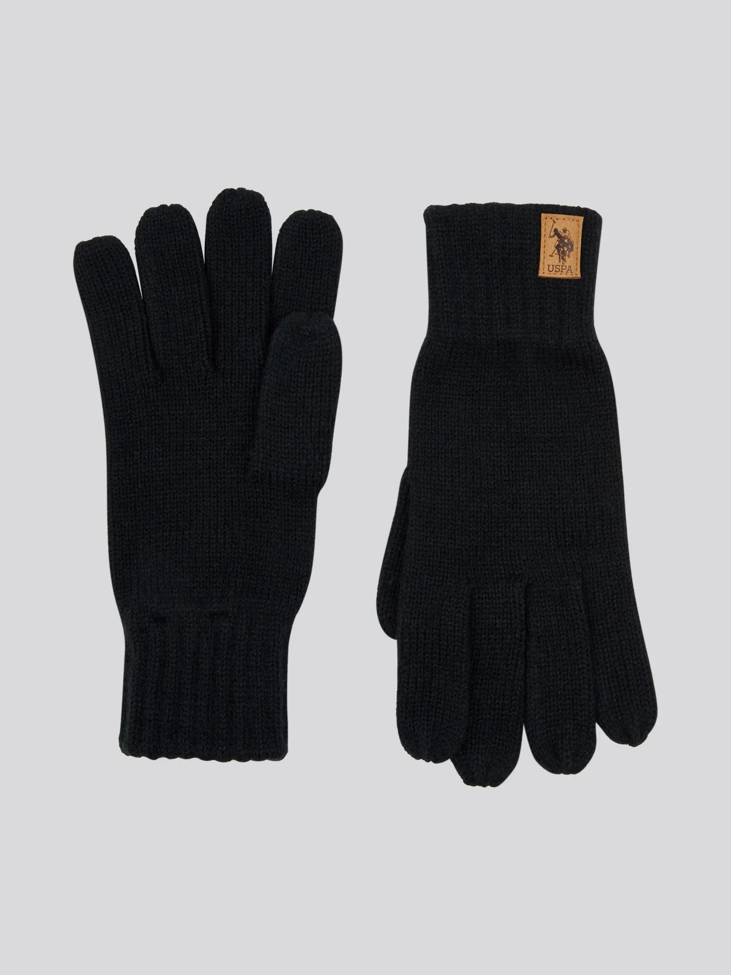 Mens Classic Knit Gloves in Black