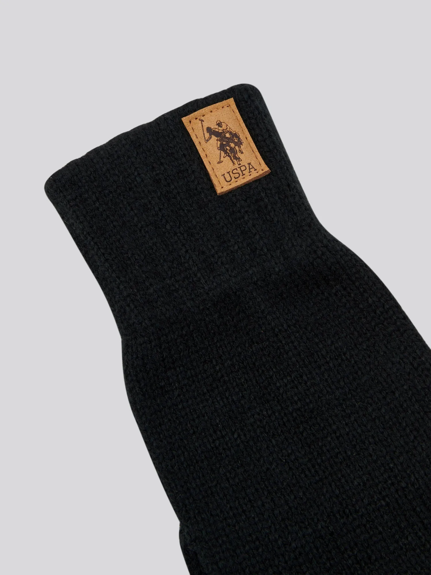 Mens Classic Knit Gloves in Black