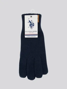 Mens Classic Knit Gloves in Dark Sapphire Navy