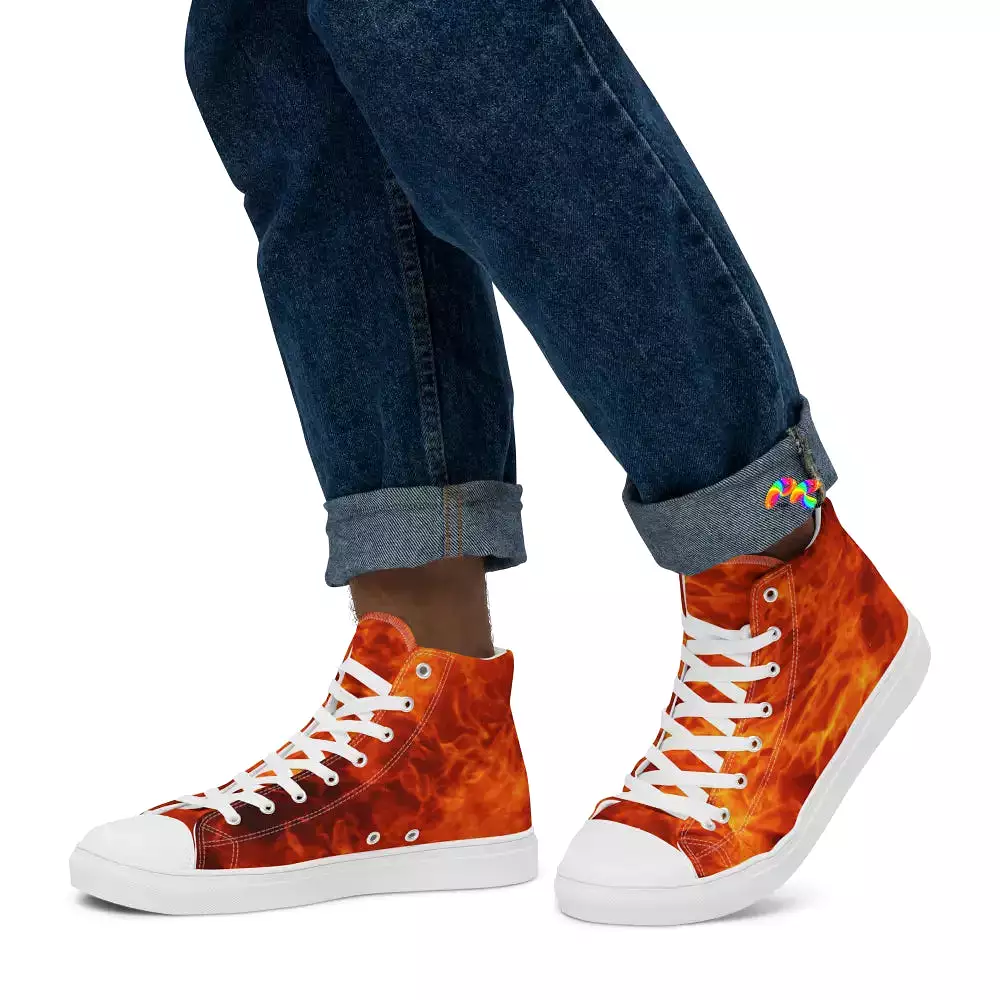 Men’s Fire High Top Canvas Shoes