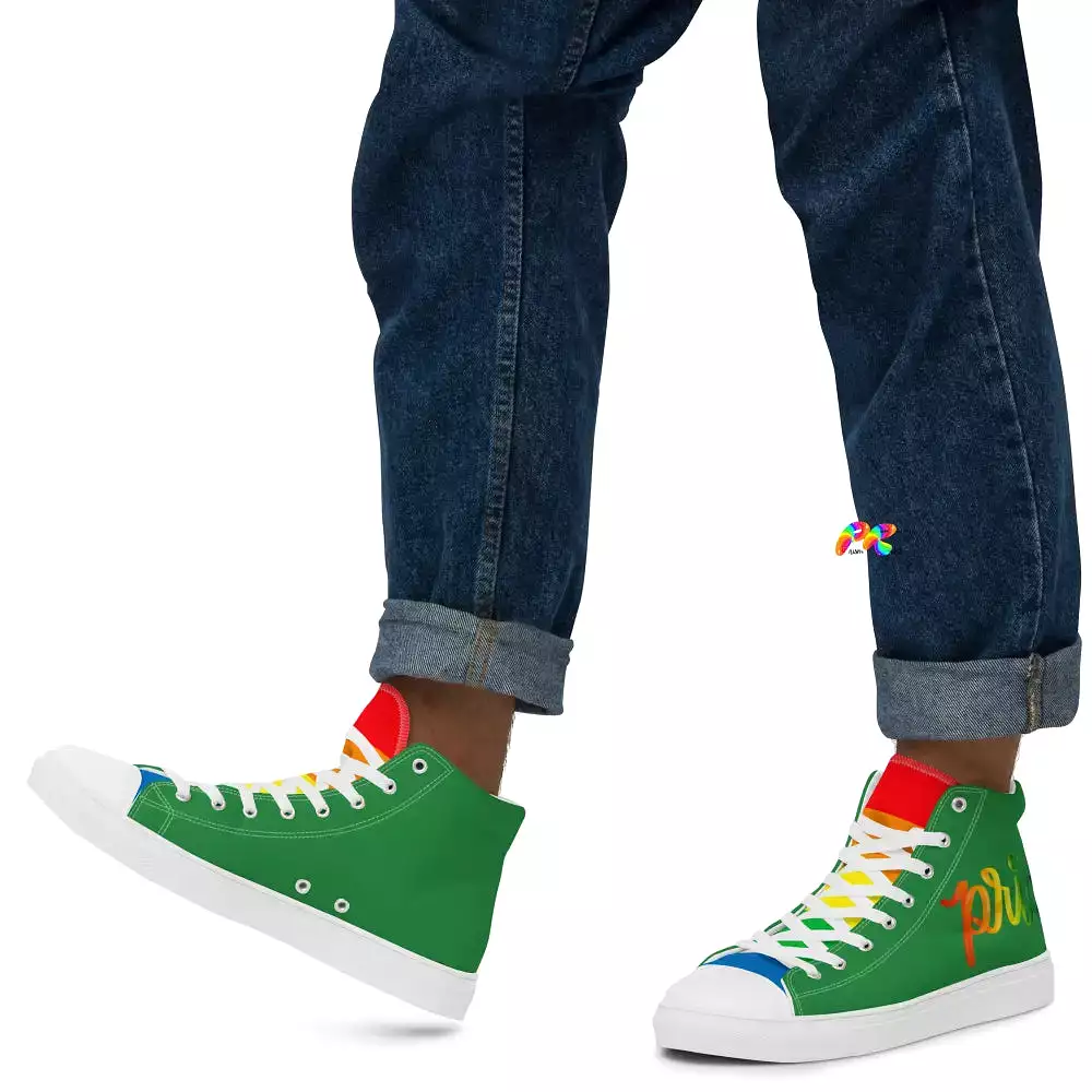 Men's Green Pride High Top Sneakers