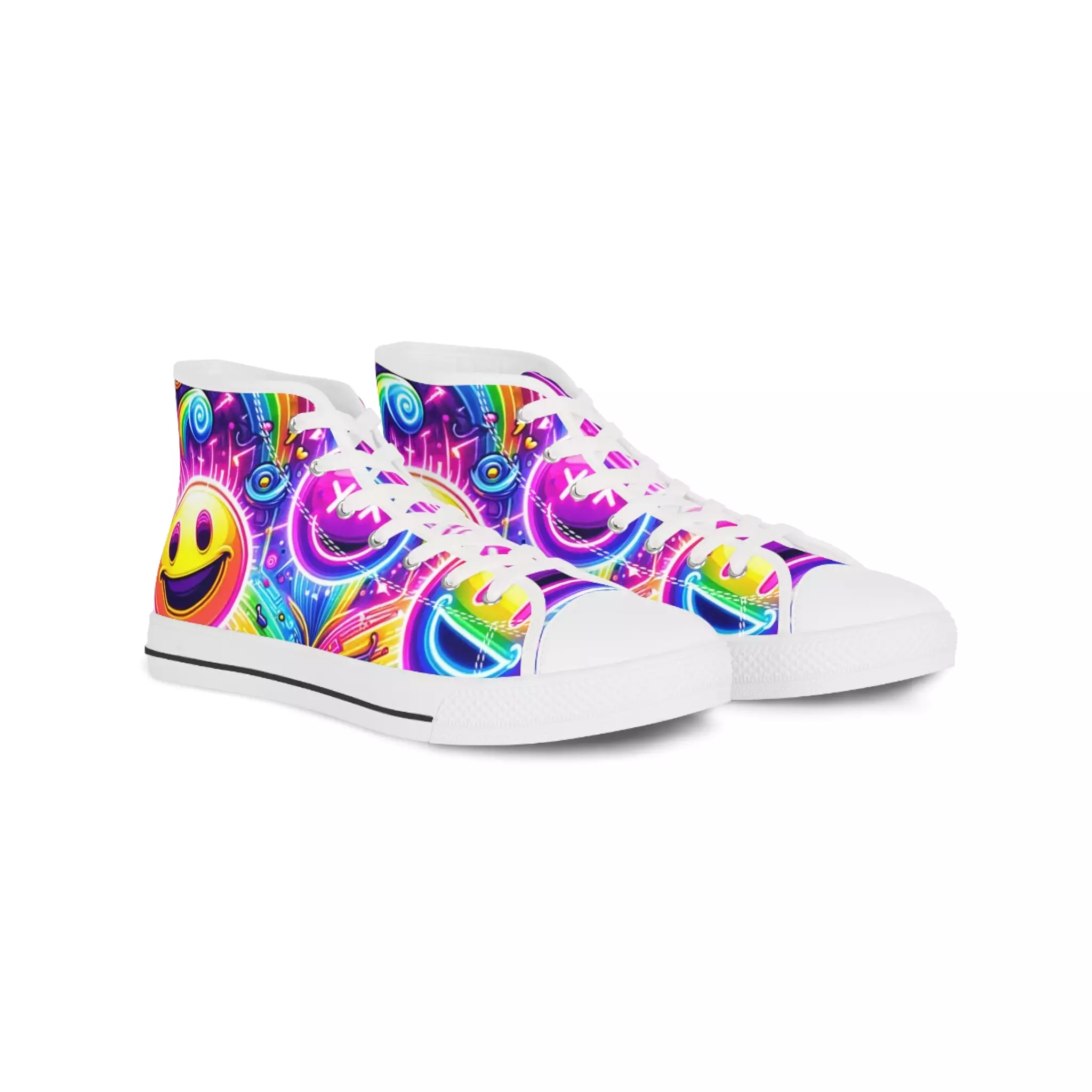 Neon Bliss Men's Rave High Top Sneakers