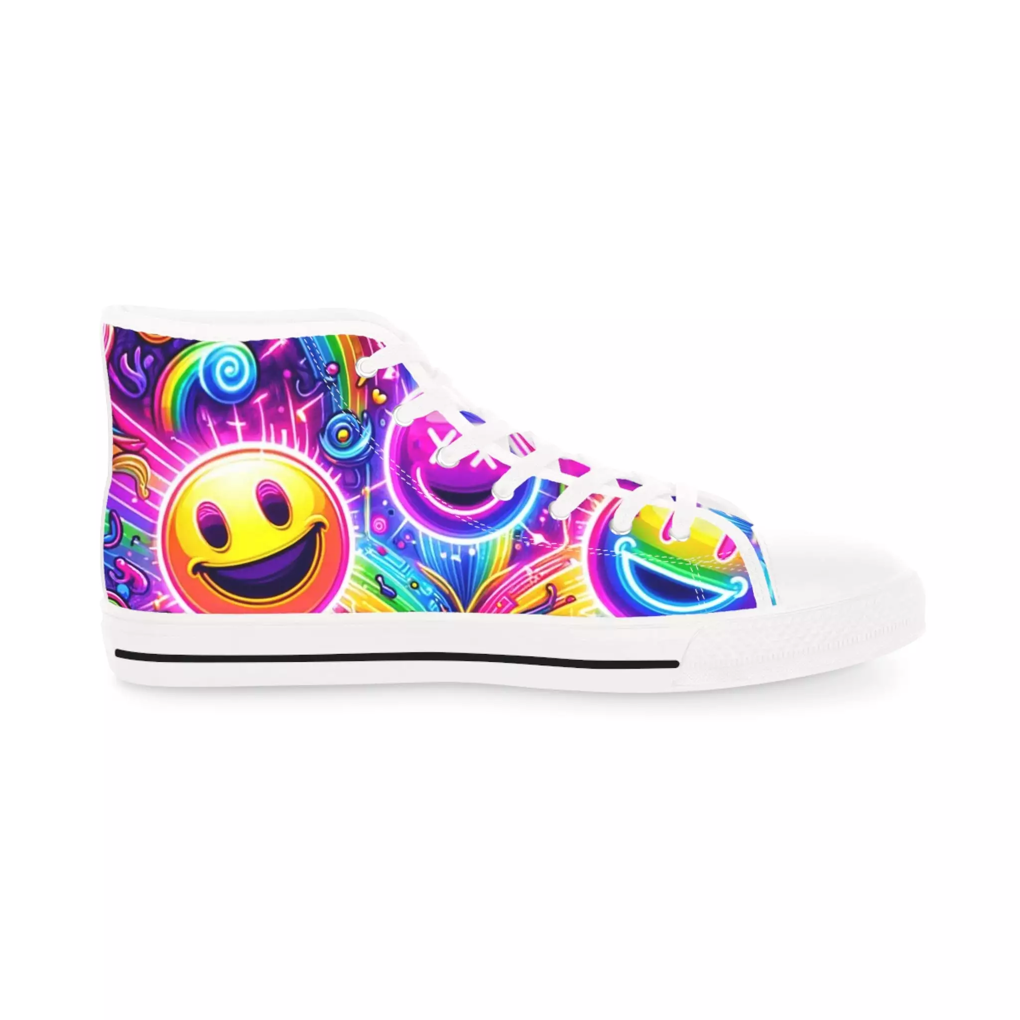 Neon Bliss Men's Rave High Top Sneakers