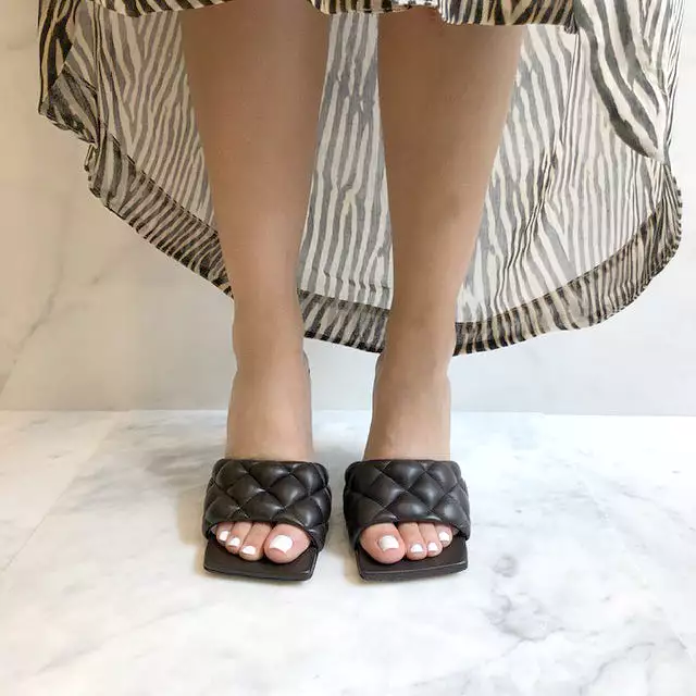 Padded Mule 90, Chocolate