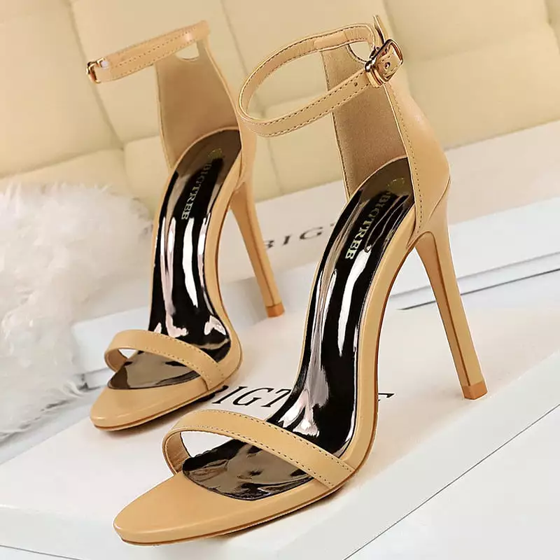 Patent Leather Woman Pumps Sexy Women Heels Stiletto Open Toe Sandals