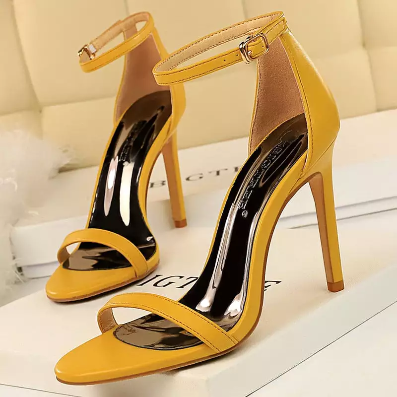 Patent Leather Woman Pumps Sexy Women Heels Stiletto Open Toe Sandals