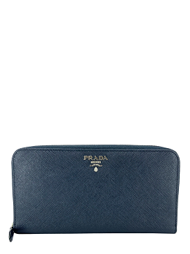 Prada Saffiano Leather Large Zip Wallet