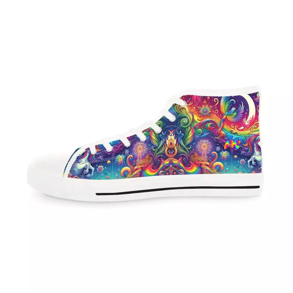 Rainbow Rider Pride Men's High Top Sneakers