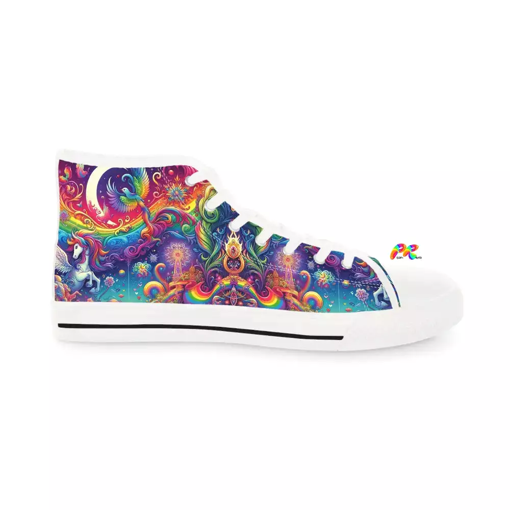 Rainbow Rider Pride Men's High Top Sneakers