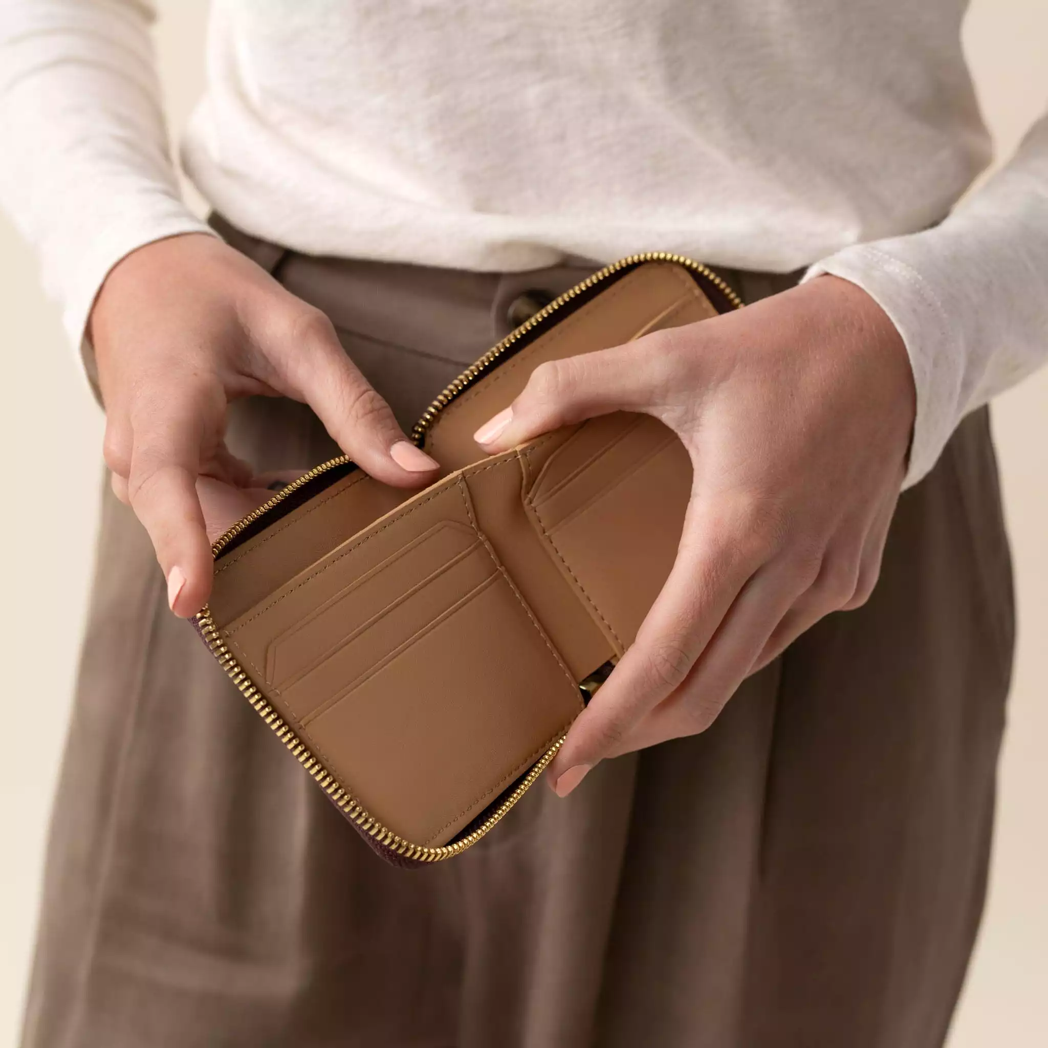 Remi Zip Wallet Caramel