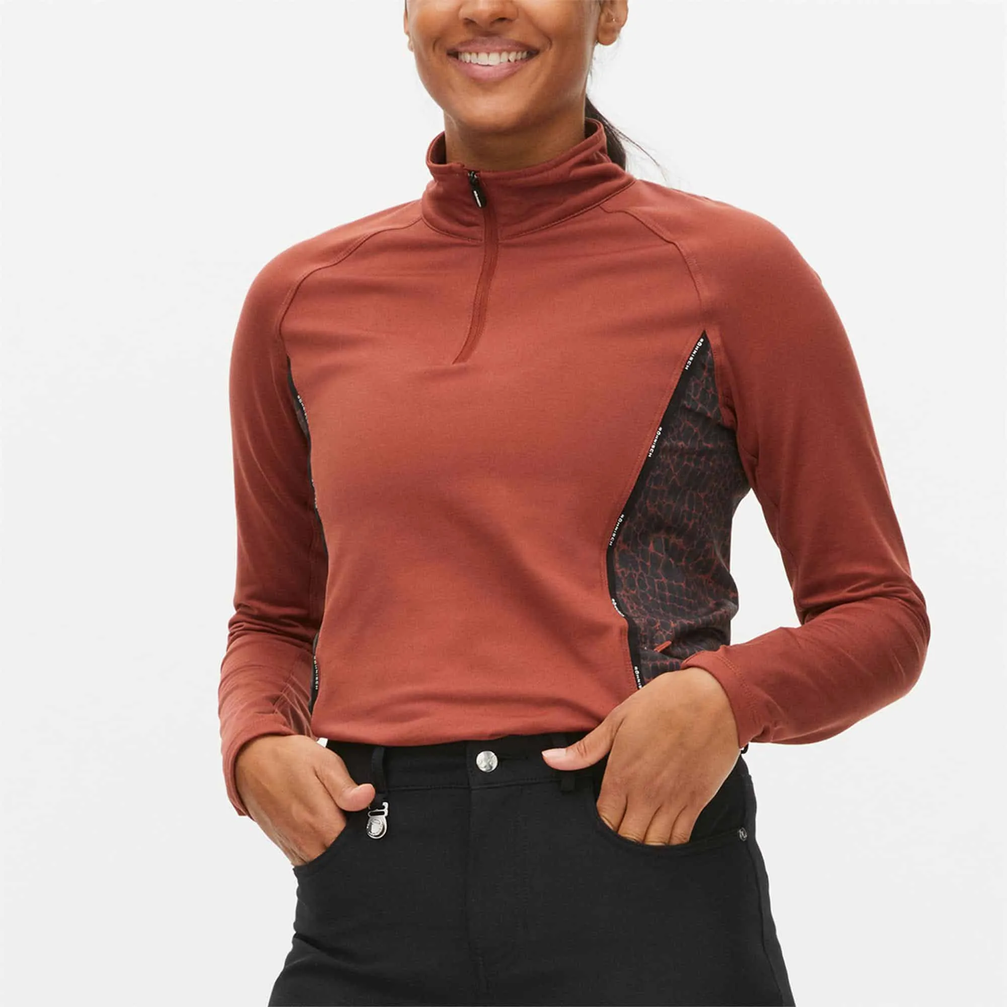 Rohnisch Jane Thermo Half Zip Brown Croco