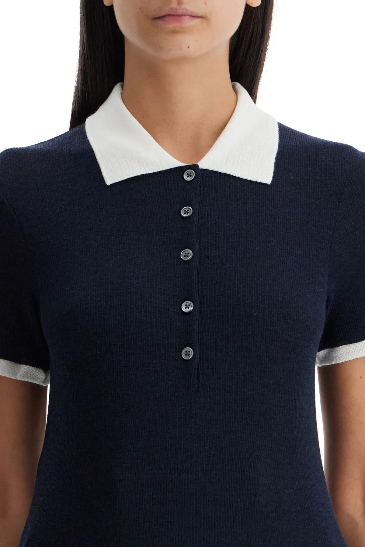 SHORT-SLEEVED WOOL POLO SHIRT