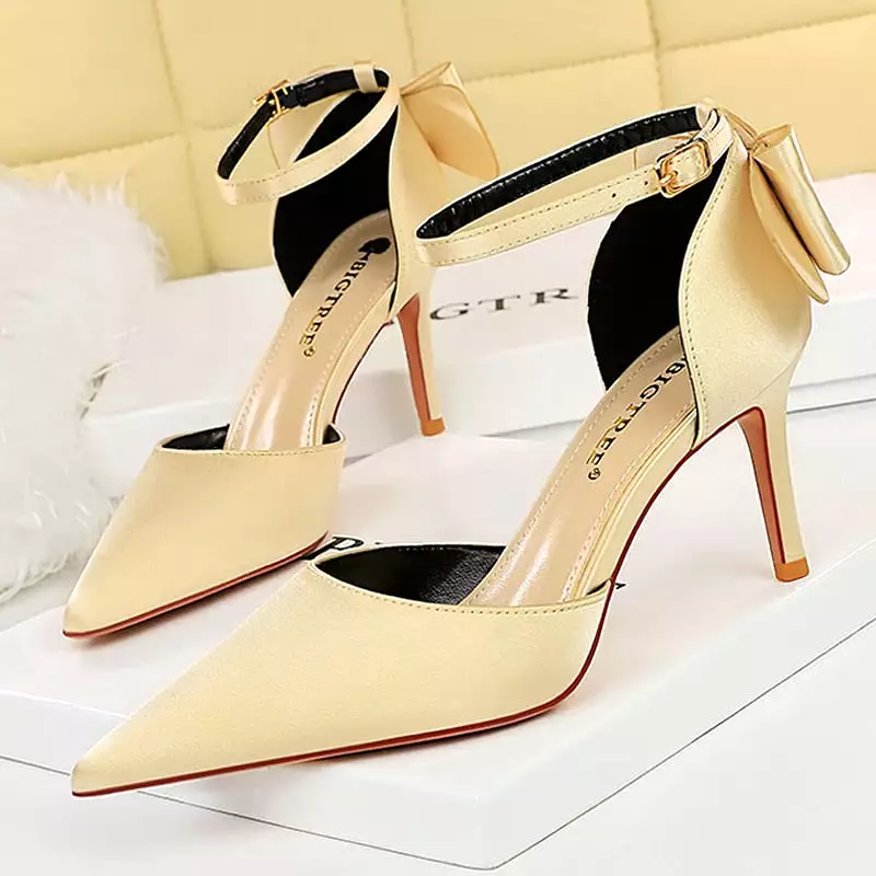 Silk High Heels Women Shoes Stiletto Red Wedding Shoes Women Heels Women Sandals