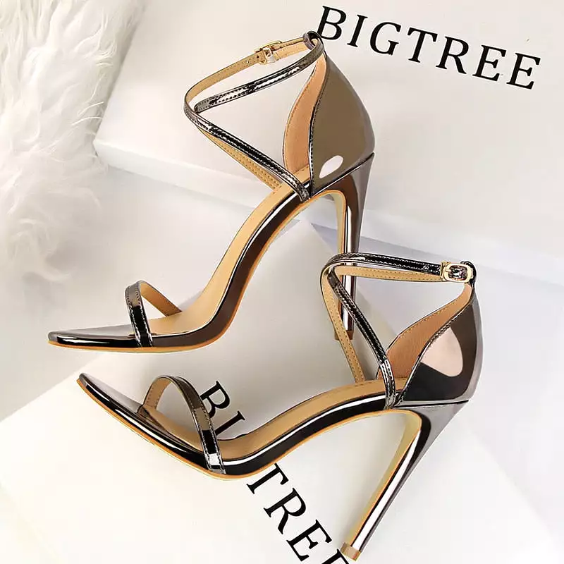 Sparkle Sequins Stiletto Heels Summer Women Sandals