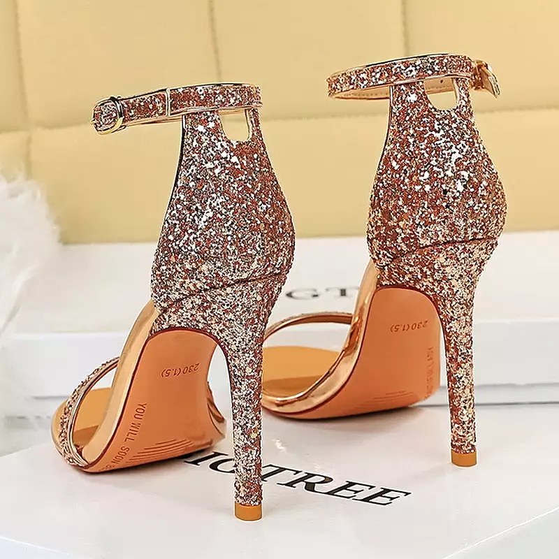 Sparkle Sequins Stiletto Heels Summer Women Sandals