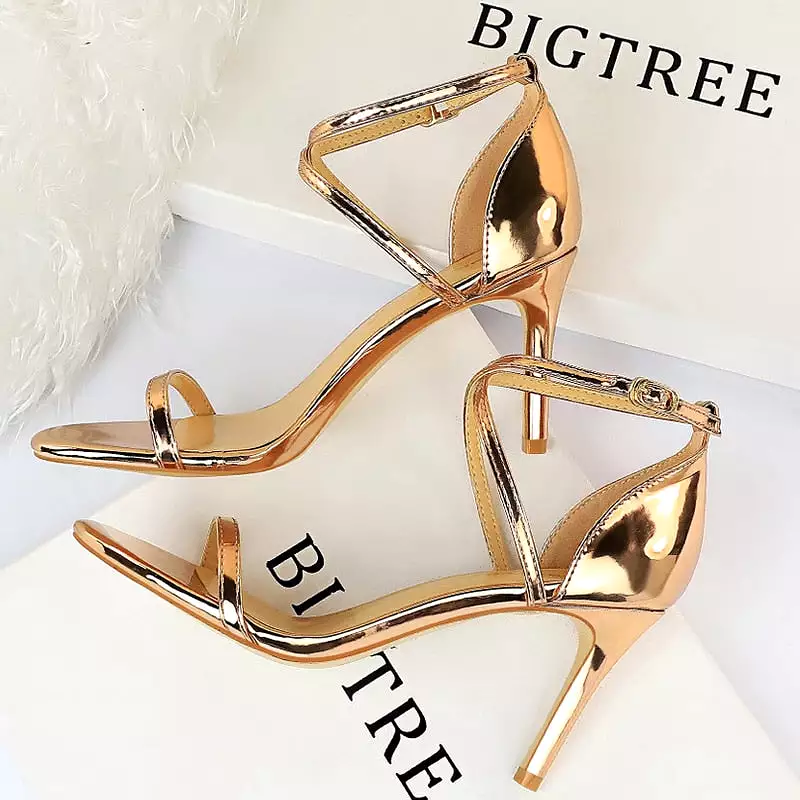 Sparkle Sequins Stiletto Heels Summer Women Sandals