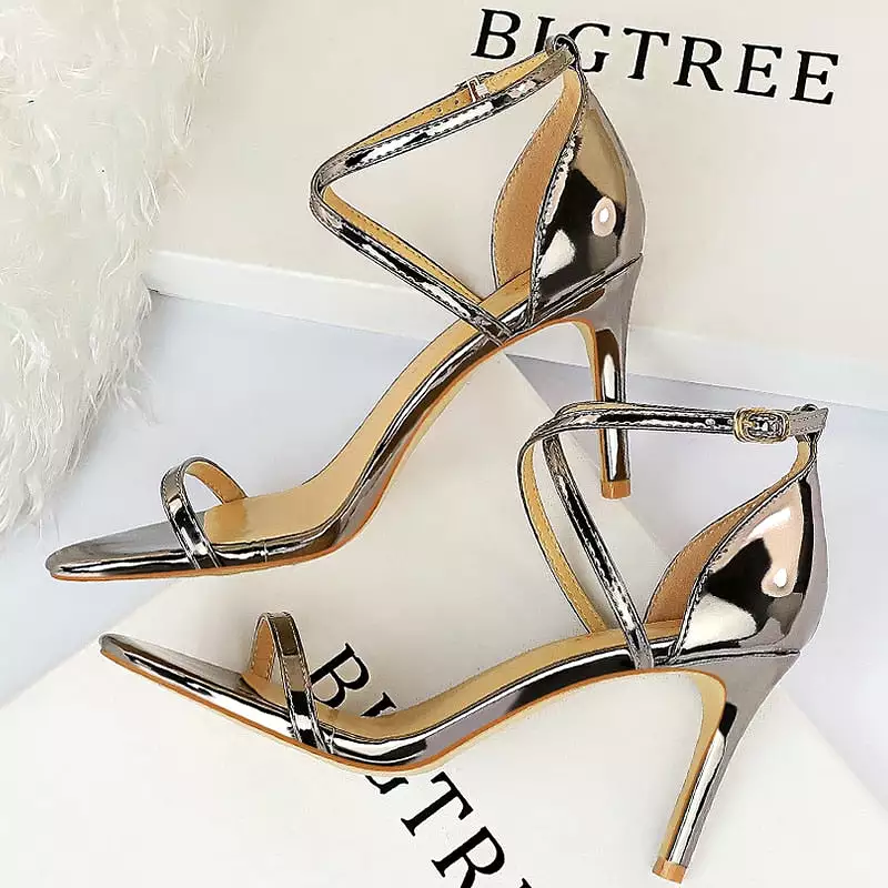 Sparkle Sequins Stiletto Heels Summer Women Sandals