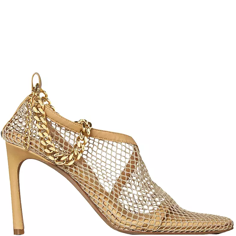 Stretch Mesh Sandals 90, Nude